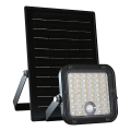 LED Dimmable solar floodlight with sensor LED/10W/3,7V 4000/6000K IP65 3600 mAh + remote control