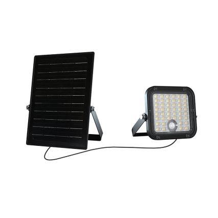 LED Dimmable solar floodlight with sensor LED/10W/3,7V 4000/6000K IP65 + remote control