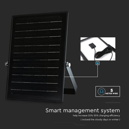 LED Dimmable solar floodlight with sensor LED/10W/3,7V 4000/6000K IP65 + remote control