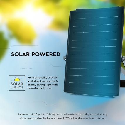 LED Dimmable solar floodlight with sensor LED/10W/3,7V 4000/6000K IP65 + remote control