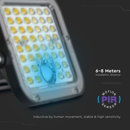 LED Dimmable solar floodlight with sensor LED/10W/3,7V 4000/6000K IP65 + remote control