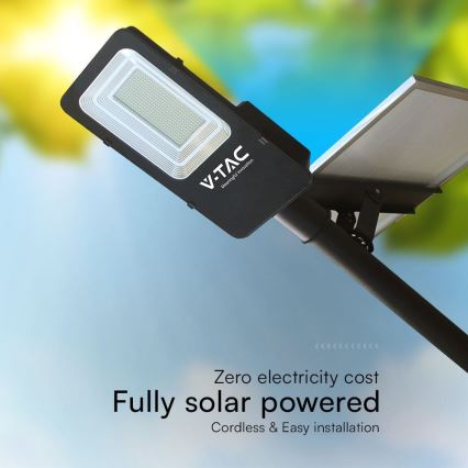 LED Dimmable hybrid solar street lamp LED/50W/230V 6500K IP65 50000 mAh + remote control