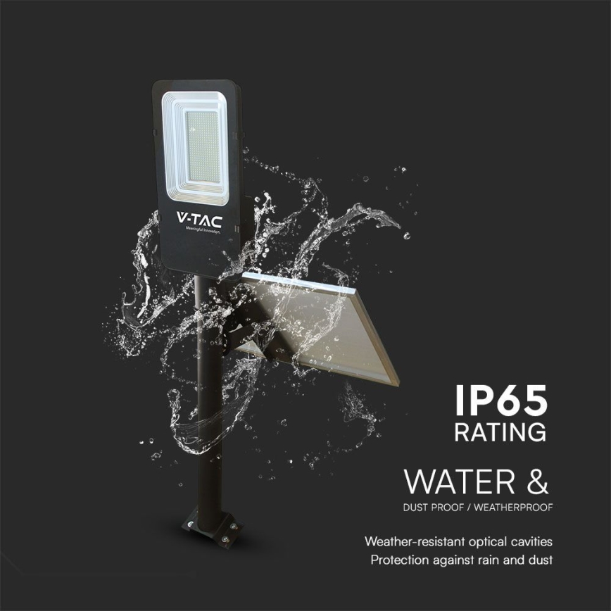 LED Dimmable hybrid solar street lamp LED/50W/230V 6500K IP65 50000 mAh + remote control