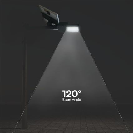LED Dimmable hybrid solar street lamp LED/50W/230V 6500K IP65 50000 mAh + remote control