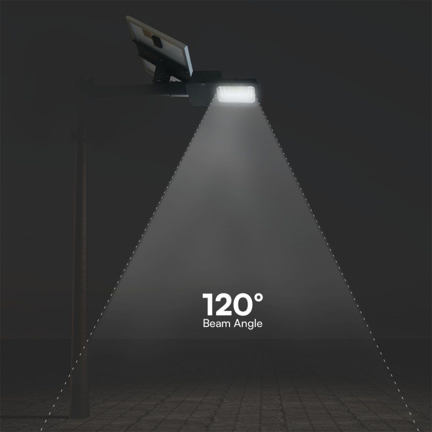 LED Dimmable hybrid solar street lamp LED/50W/230V 6500K IP65 50000 mAh + remote control