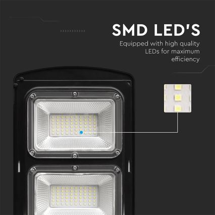 LED Dimmable solar street lamp with motion and dusk sensor LED/12W/3,2V 6000K IP65 10000 mAh black + remote control