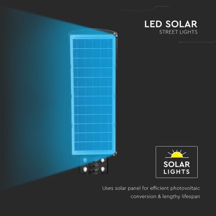 LED Dimmable solar street lamp with motion and dusk sensor LED/12W/3,2V 6000K IP65 10000 mAh black + remote control