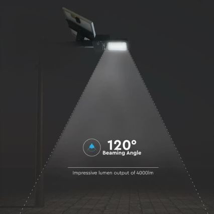 LED Dimmable solar street lamp LED/50W/6,4V 4000K IP65 + remote control