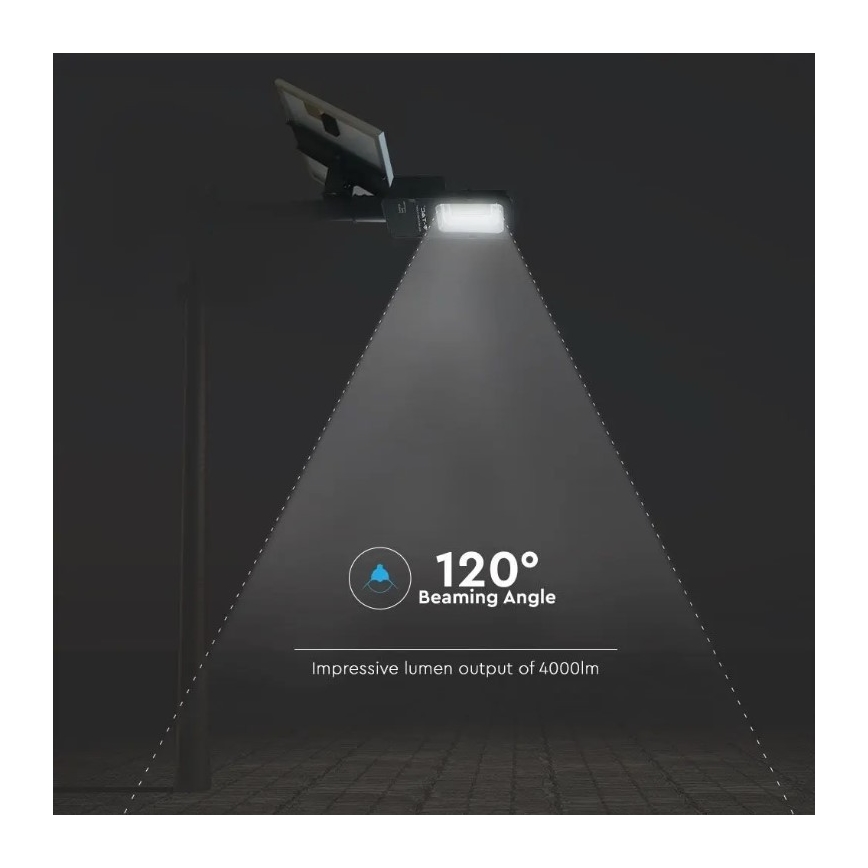 LED Dimmable solar street lamp LED/50W/6,4V 4000K IP65 + remote control
