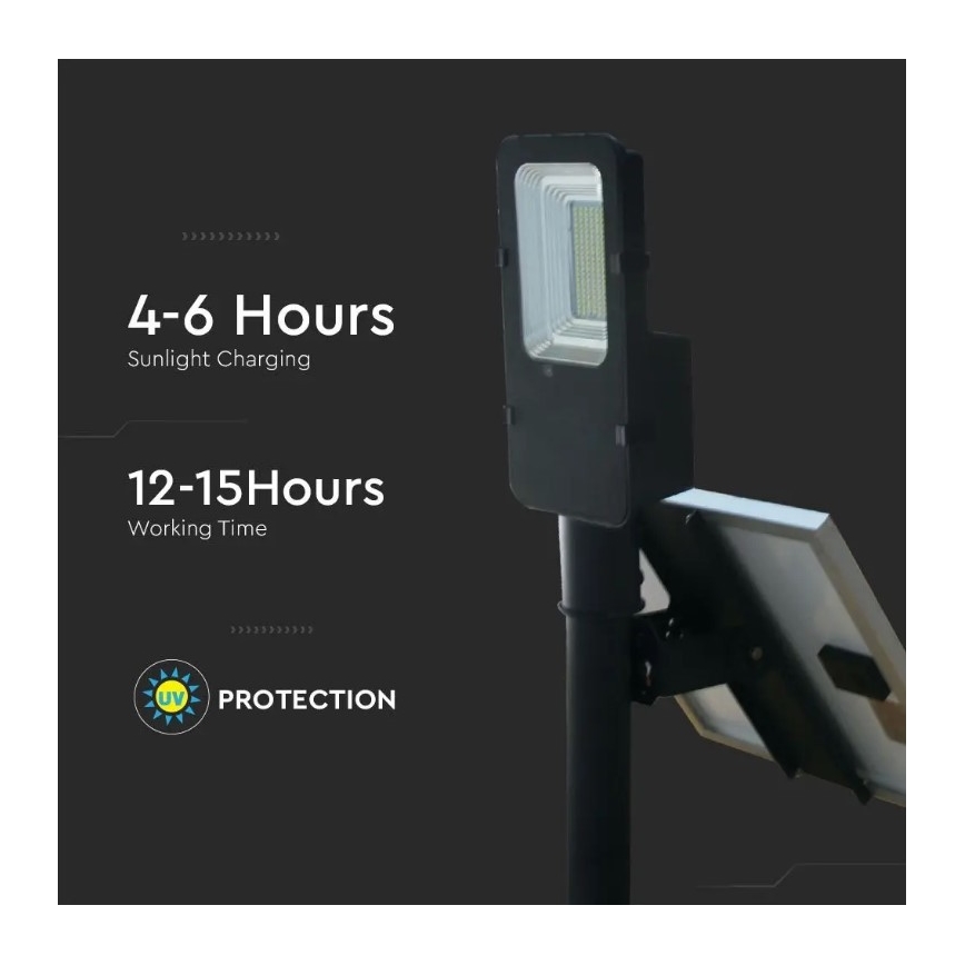 LED Dimmable solar street lamp LED/50W/6,4V 4000K IP65 + remote control