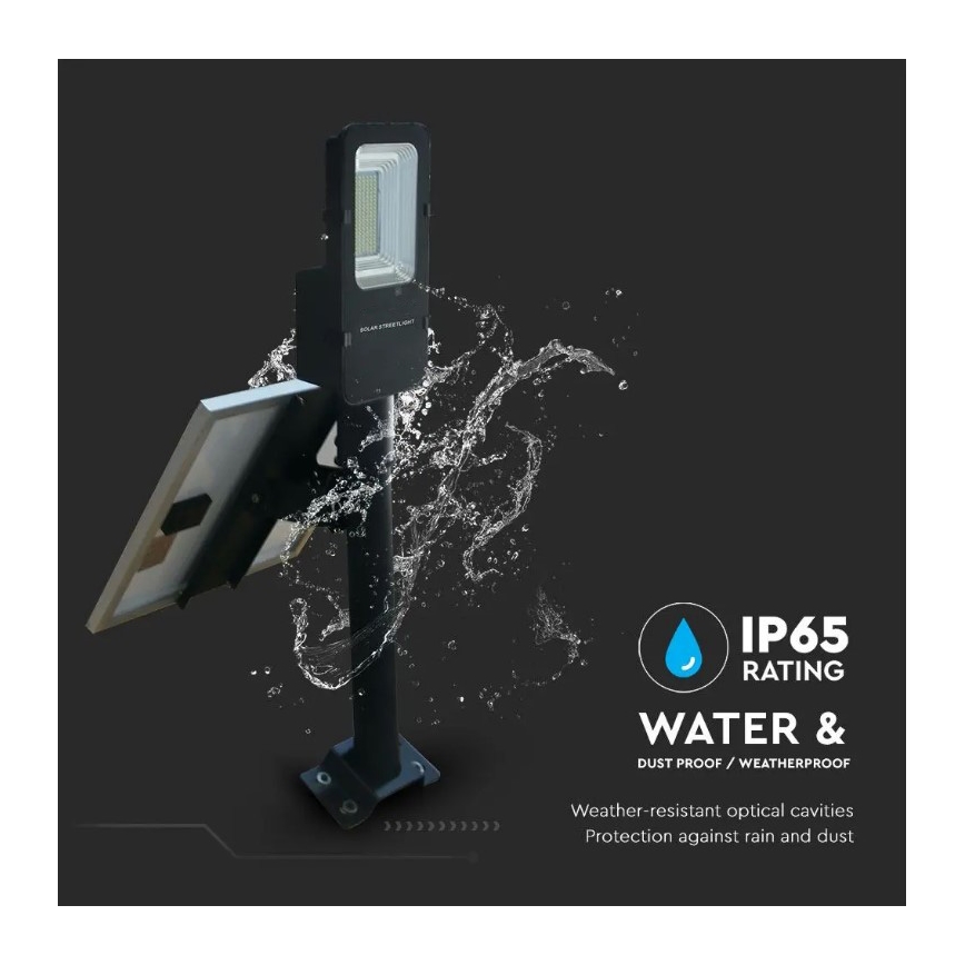 LED Dimmable solar street lamp LED/50W/6,4V 4000K IP65 + remote control