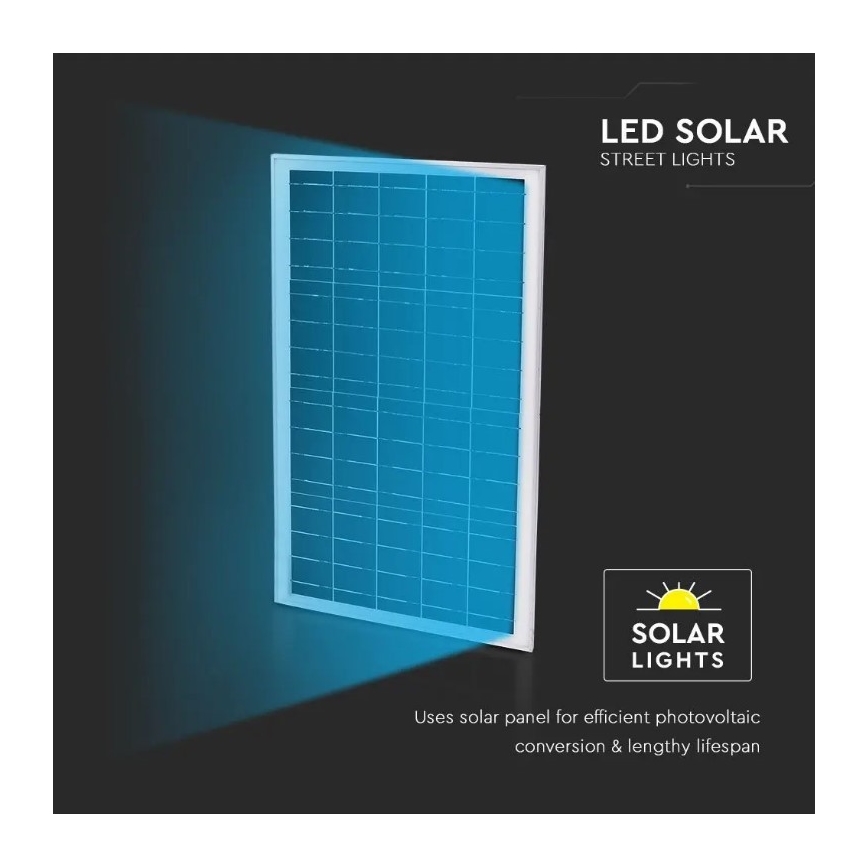 LED Dimmable solar street lamp LED/50W/6,4V 6000K IP65 50000 mAh + remote control