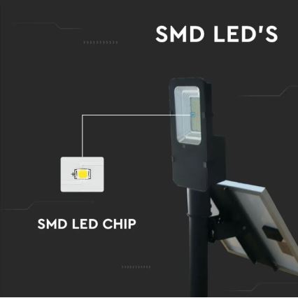 LED Dimmable solar street lamp LED/50W/6,4V 6000K IP65 50000 mAh + remote control
