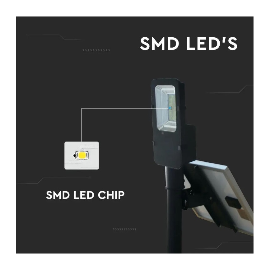 LED Dimmable solar street lamp LED/50W/6,4V 6000K IP65 50000 mAh + remote control