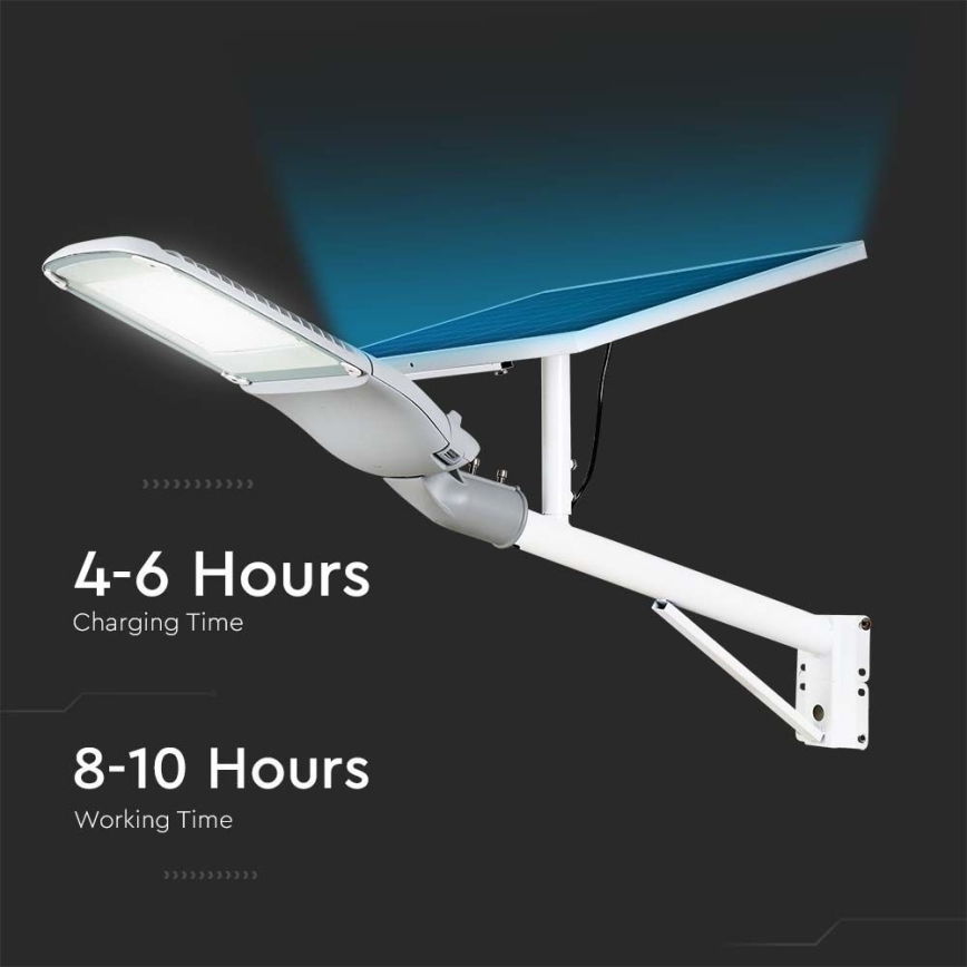 LED Dimmable solar street lamp SAMSUNG CHIP LED/50W/6,4V 6000K IP65 + remote control