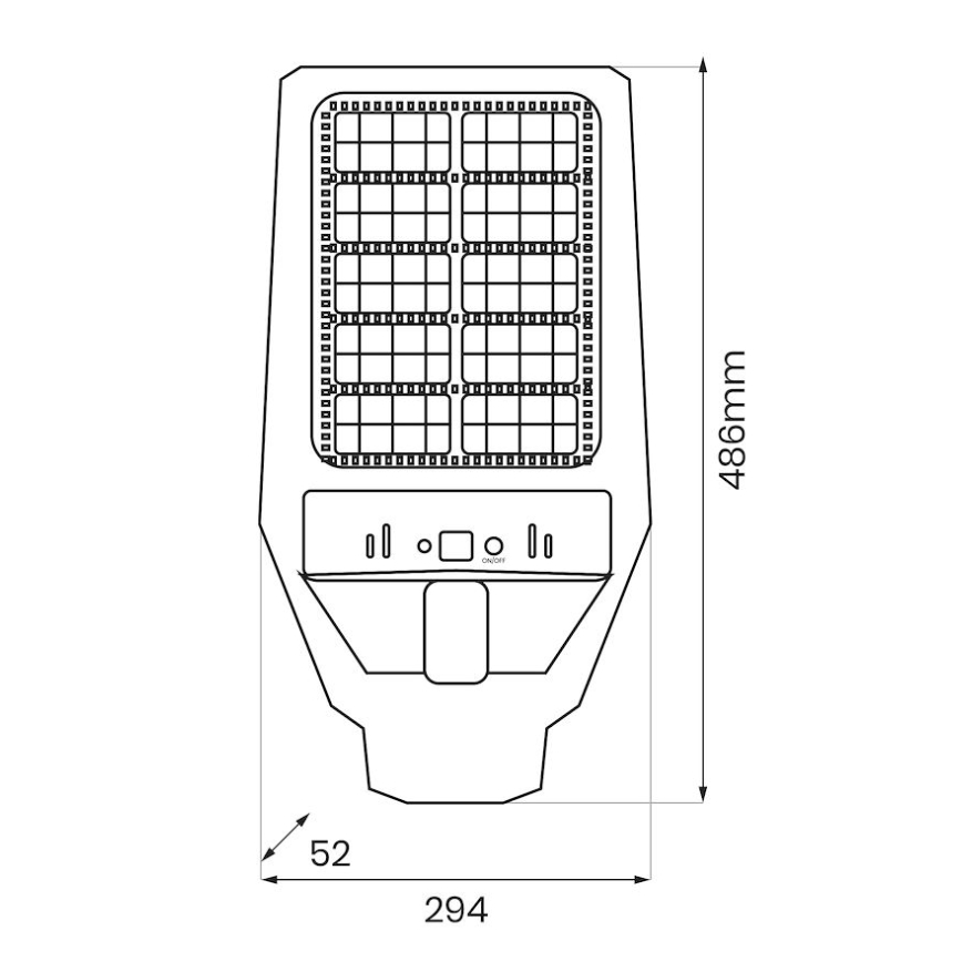 LED Dimmable solar street lamp with sensor KERS LED/300W/3,2V 6500K 8000 mAh IP65 grey + remote control