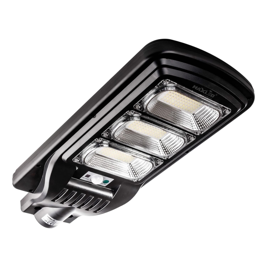 LED Dimmable solar street lamp with sensor LED/180W/6V 11000 mAh 6500K IP65 black + remote control