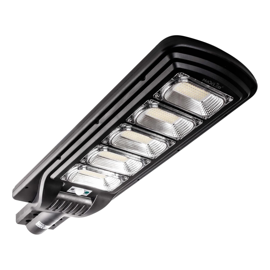 LED Dimmable solar street lamp with sensor LED/300W/6V 6500K IP65 black + remote control