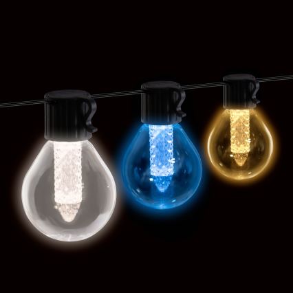 Dimmable LED Solar String Lights 15xLED/1.5W/3.7/5V 2700-10000K 2200 mAh 9 m IP65 Black + Remote Control