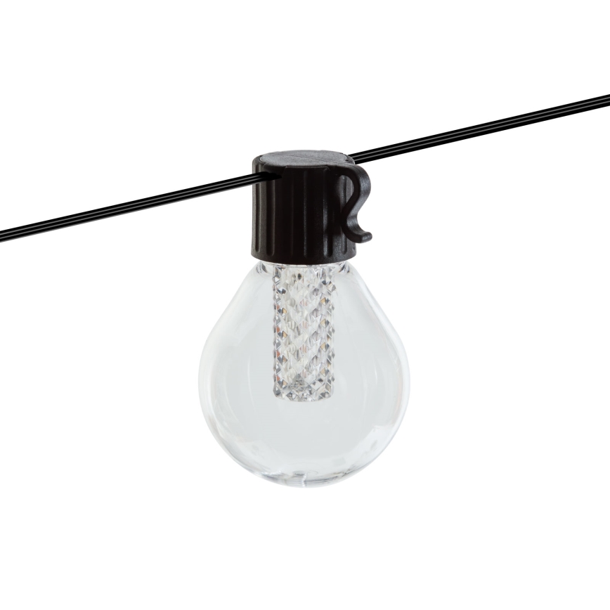 Dimmable LED Solar String Lights 15xLED/1.5W/3.7/5V 2700-10000K 2200 mAh 9 m IP65 Black + Remote Control