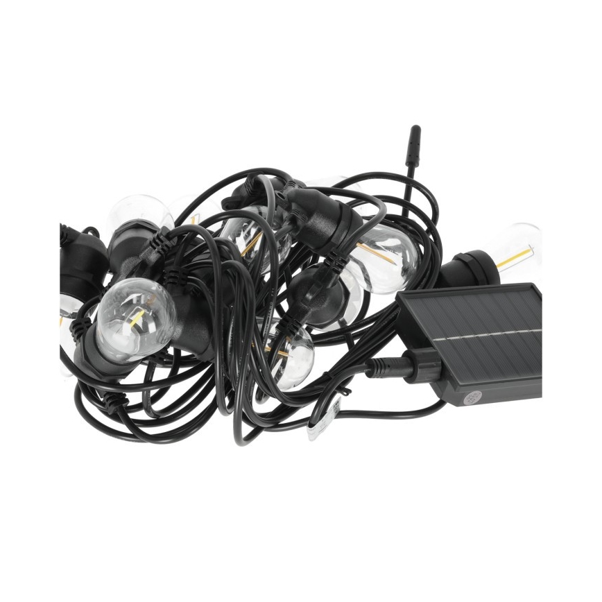 LED Dimmable Solar Decorative String Lights STARLIGHT NEO 10xE27/3,7V 2700K IP54 1200 mAh 11,5m + Remote Control