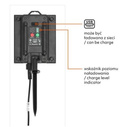 LED Dimmable Solar Decorative String Lights STARLIGHT NEO 10xE27/3,7V 2700K IP54 1200 mAh 11,5m + Remote Control