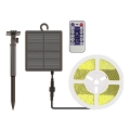 LED Dimmable solar strip LED/1,2W/3,7V 3000K IP67 1500 mAh 5m + remote control