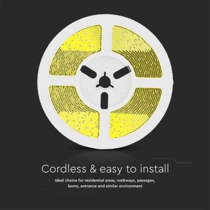 LED Dimmable solar strip LED/1,2W/3,7V 3000K IP67 5m + remote control