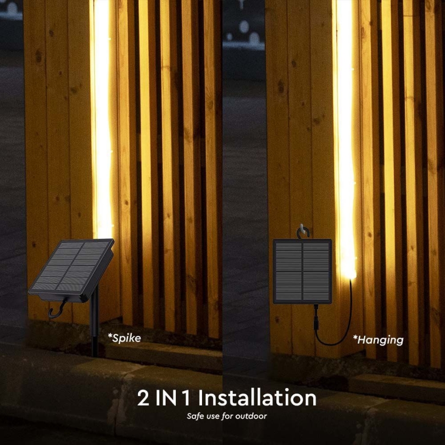 LED Dimmable solar strip LED/1,2W/3,7V 3000K IP67 5m + remote control