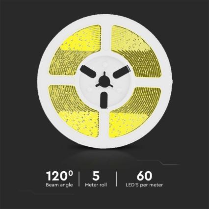 LED Dimmable solar strip LED/1,2W/3,7V 4000K IP67 5m + remote control