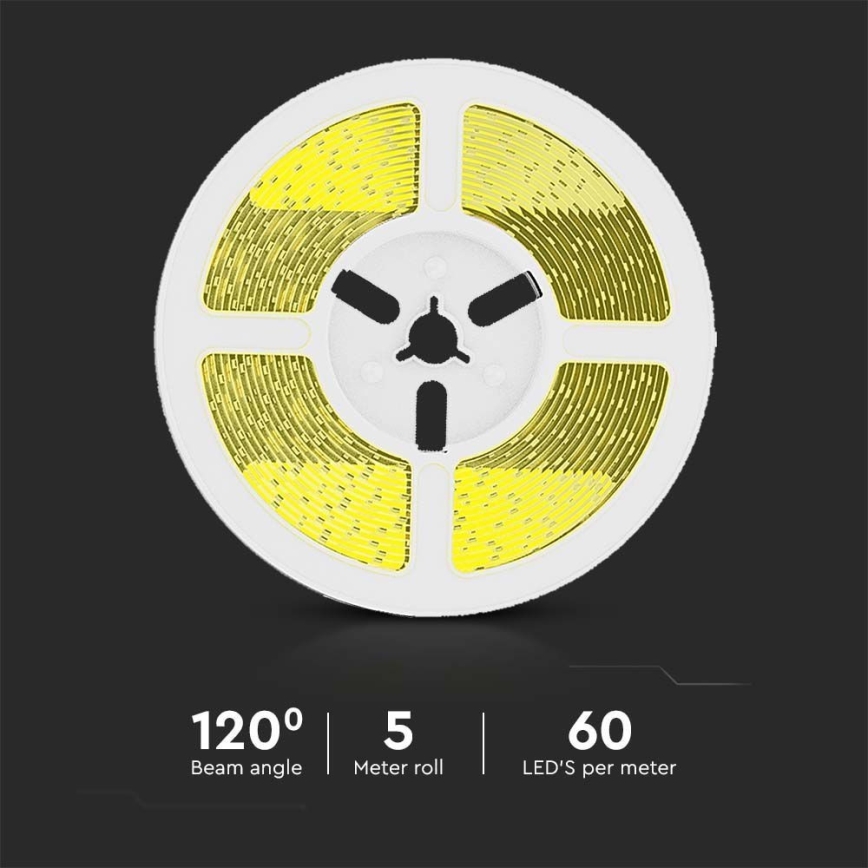 LED Dimmable solar strip LED/1,2W/3,7V 4000K IP67 5m + remote control