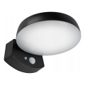 LED dimmable solar wall light with sensor LED/3W/3,7V 1800 mAh IP54 black