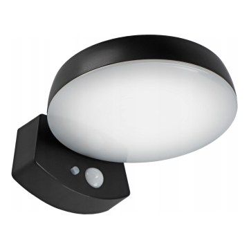 LED dimmable solar wall light with sensor LED/3W/3,7V 1800 mAh IP54 black