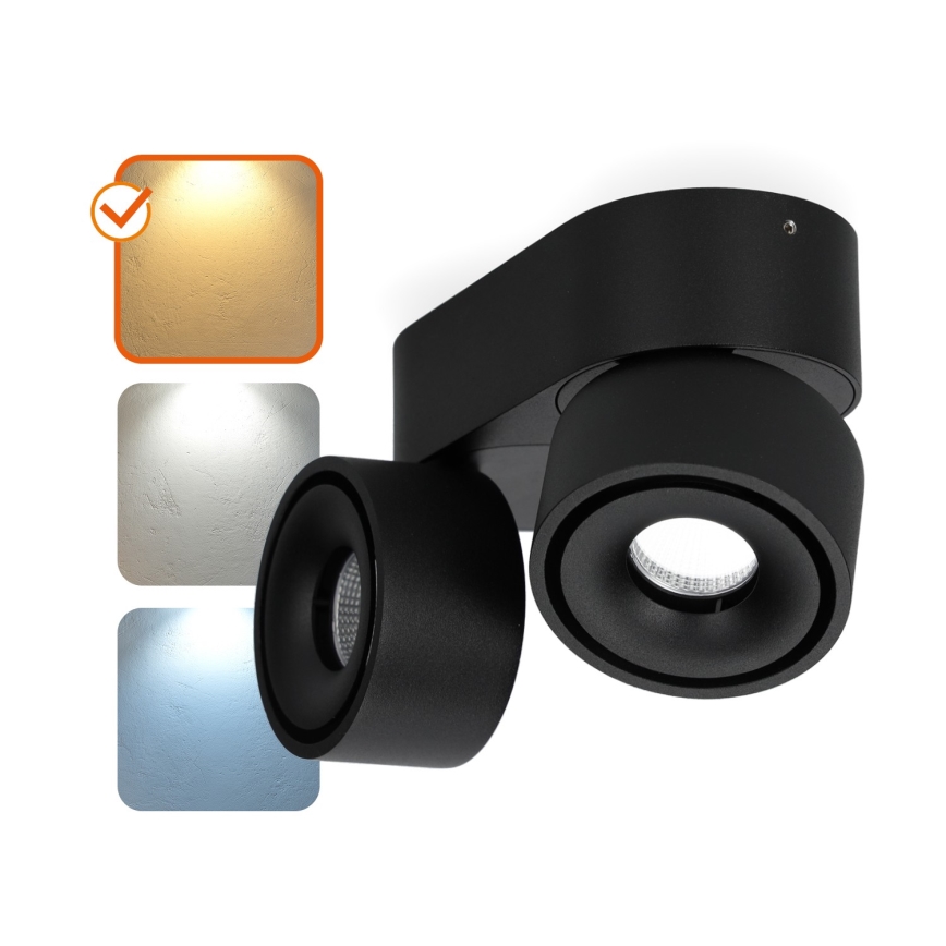 LED Dimmable spotlight LAHTI MINI 2xLED/9W/230V 3000K CRI 90 black