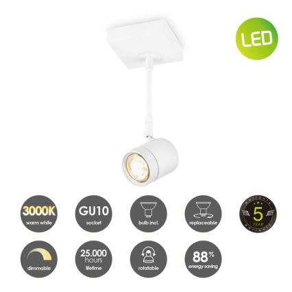 LED Dimmable spotlight MANU 1xGU10/5,8W/230V white