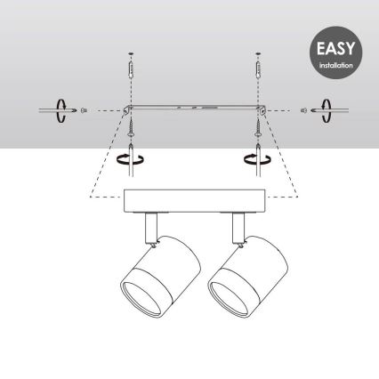 LED Dimmable spotlight MANU 2xGU10/5,8W/230V white