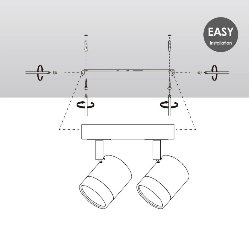 LED Dimmable spotlight MANU 2xGU10/5,8W/230V white