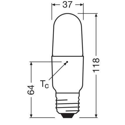 LED Dimmable STICK Bulb E27/8,5W/230V 4000K - Osram