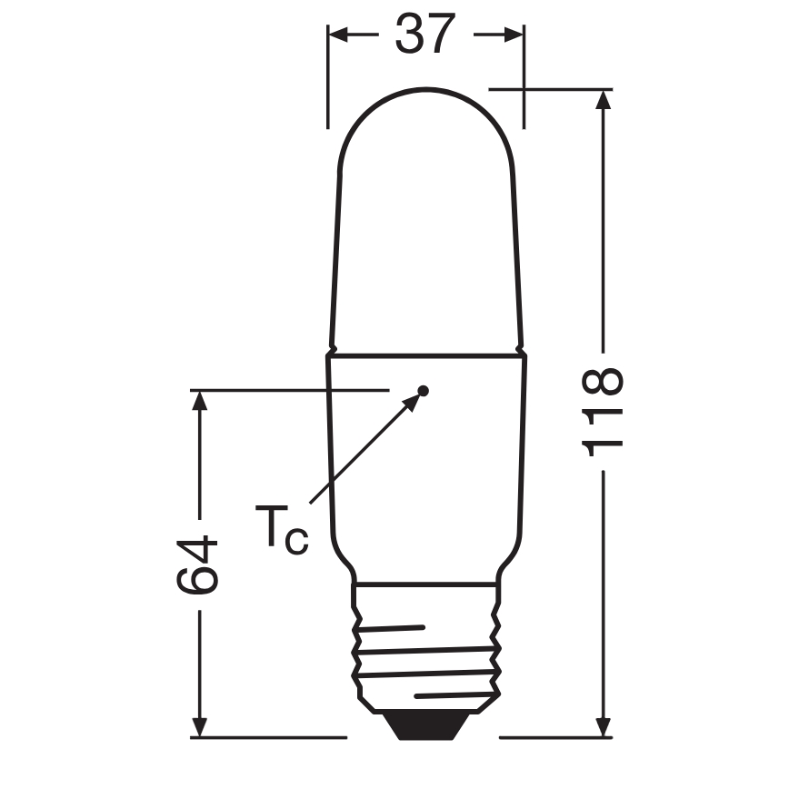 LED Dimmable STICK Bulb E27/8,5W/230V 4000K - Osram