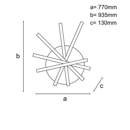 LED Dimmable surface-mounted chandelier LED/120W/230V 3000-6500K + remote control