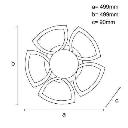 LED Dimmable surface-mounted chandelier LED/145W/230V 3000-6500K + remote control