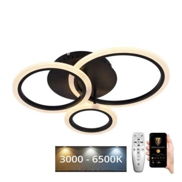 LED Dimmable surface-mounted chandelier LED/40W/230V 3000-6500K black + remote control