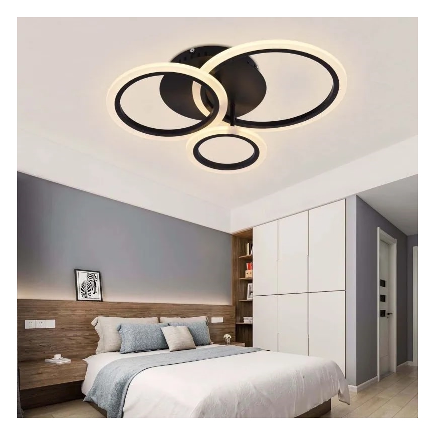 LED Dimmable surface-mounted chandelier LED/40W/230V 3000-6500K black + remote control