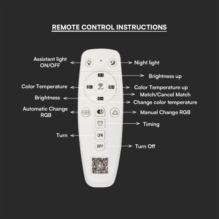 LED Dimmable surface-mounted chandelier LED/45W/230V 3000-6500K + remote control