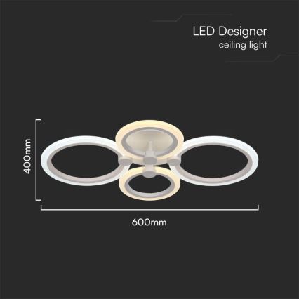 LED Dimmable surface-mounted chandelier LED/45W/230V 3000-6500K + remote control