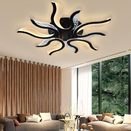 LED Dimmable surface-mounted chandelier LED/65W/230V 3000-6500K black + remote control