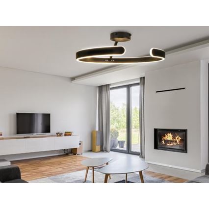LED Dimmable surface-mounted chandelier LED/72W/230V 3000-6500K black + remote control