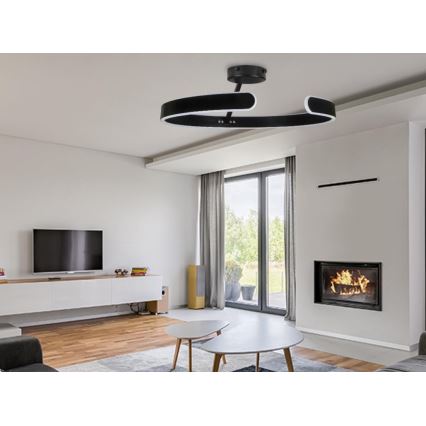 LED Dimmable surface-mounted chandelier LED/72W/230V 3000-6500K black + remote control