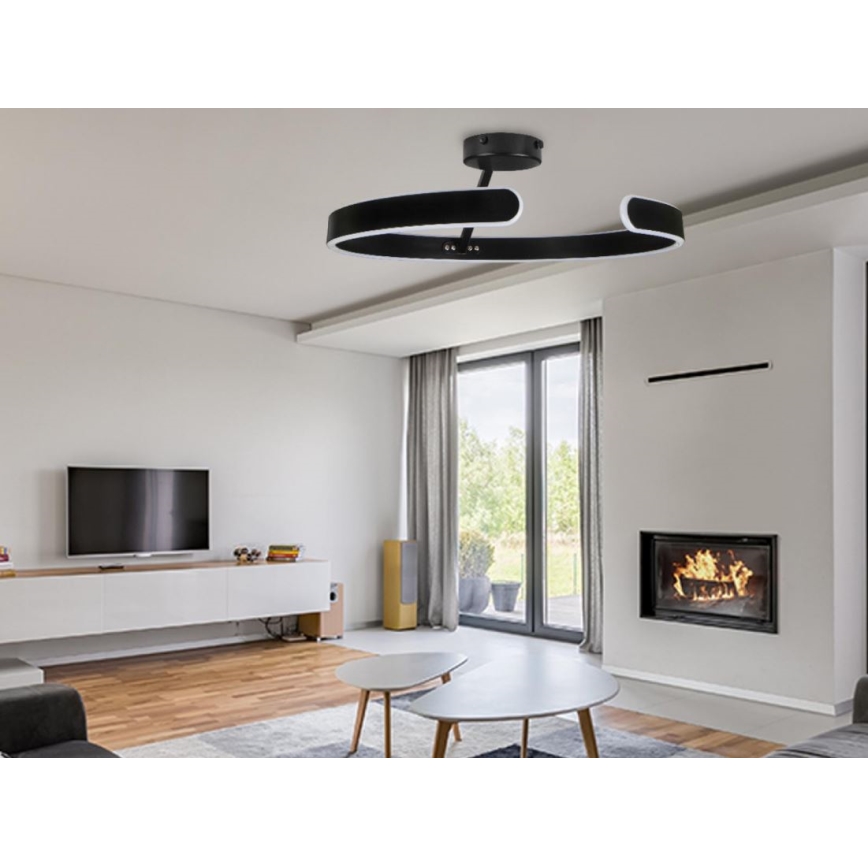LED Dimmable surface-mounted chandelier LED/72W/230V 3000-6500K black + remote control