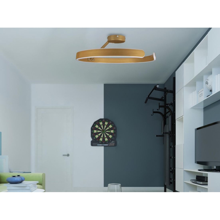 LED Dimmable surface-mounted chandelier LED/72W/230V 3000-6500K gold + remote control